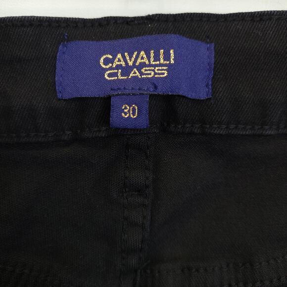 Cavalli Class Ultra Slim Ankle Back Jeans Rip Mid Rise Women 30 Pants Grunge - Picture 9 of 15